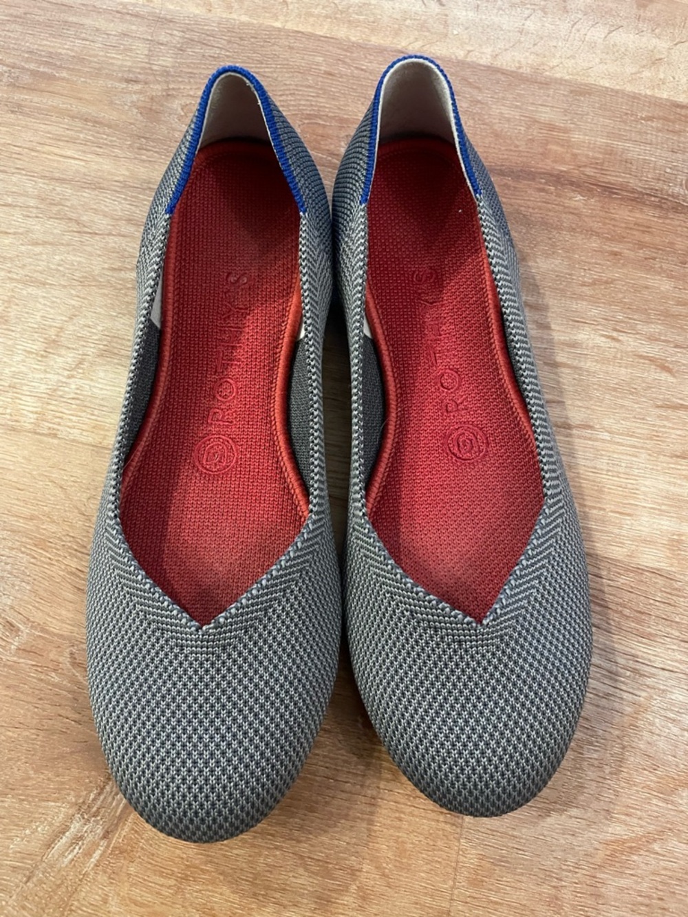 Rothy's Round Toe Birdseye Gray Flats. Size 7
